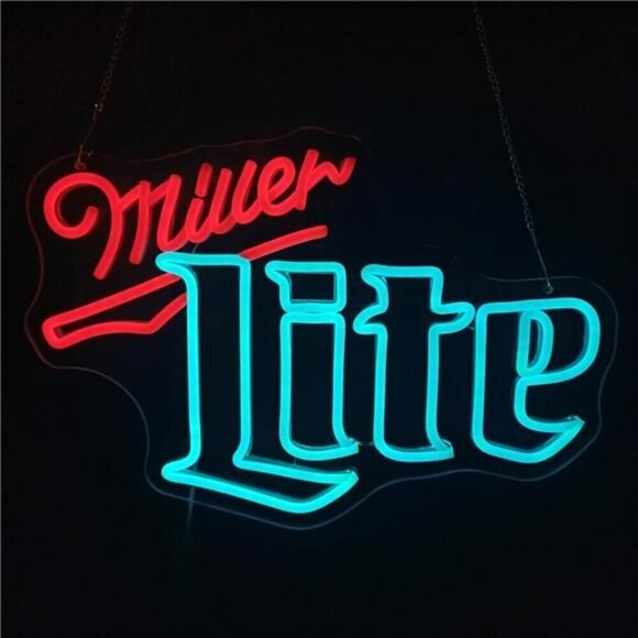 Miller Lite Beer LED Neon Sign Light Wall Decor Man Cave Party Bar Bright NEW - Picture 1 of 6